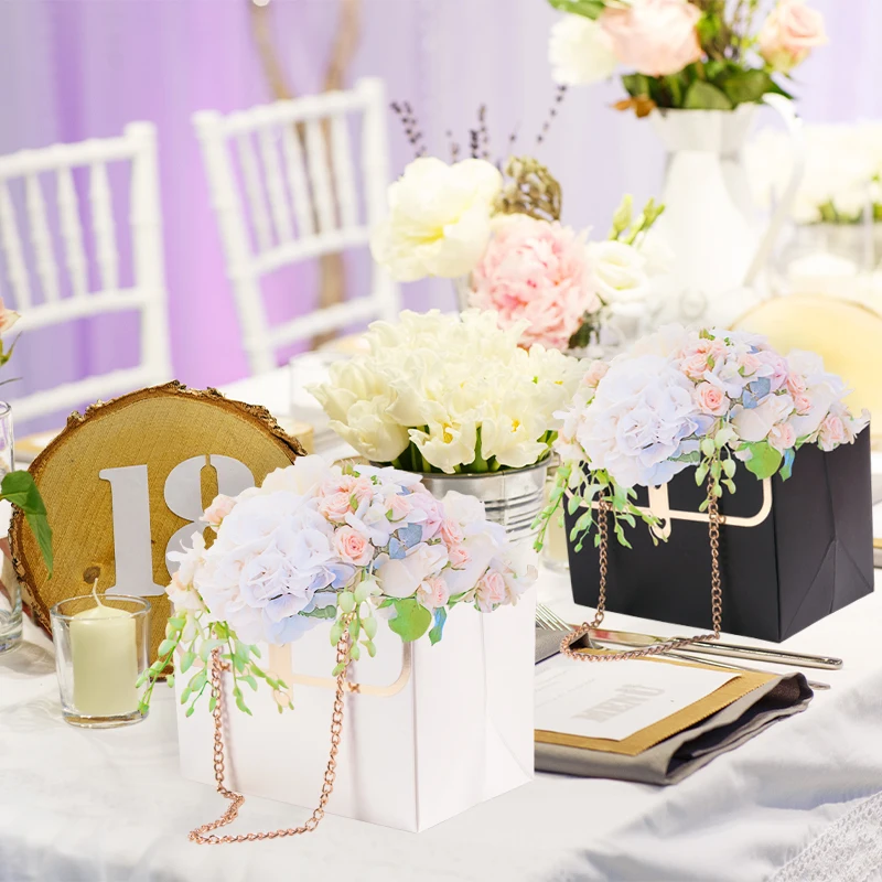 Портативная Подарочная коробка для цветов на свадьбу День матери подарочные