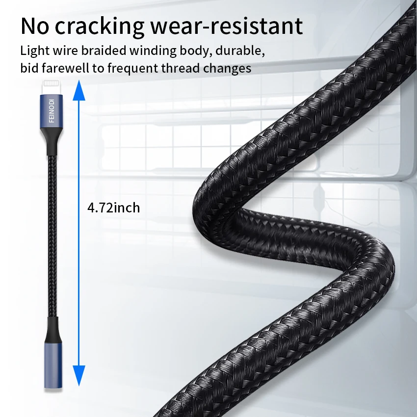 MFI Lightning to 3.5 mm Headphone Adapter for iPhone Jack AUX Cable Audio Splitter Converter for iPhone 13 12 11 X XS XR 8 7