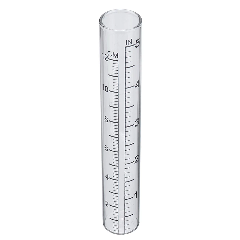 

140mm Capacity Glass Rain Gauge Replacement Tube Clear Rain Gauge Tool Outdoor Home Garden Yard