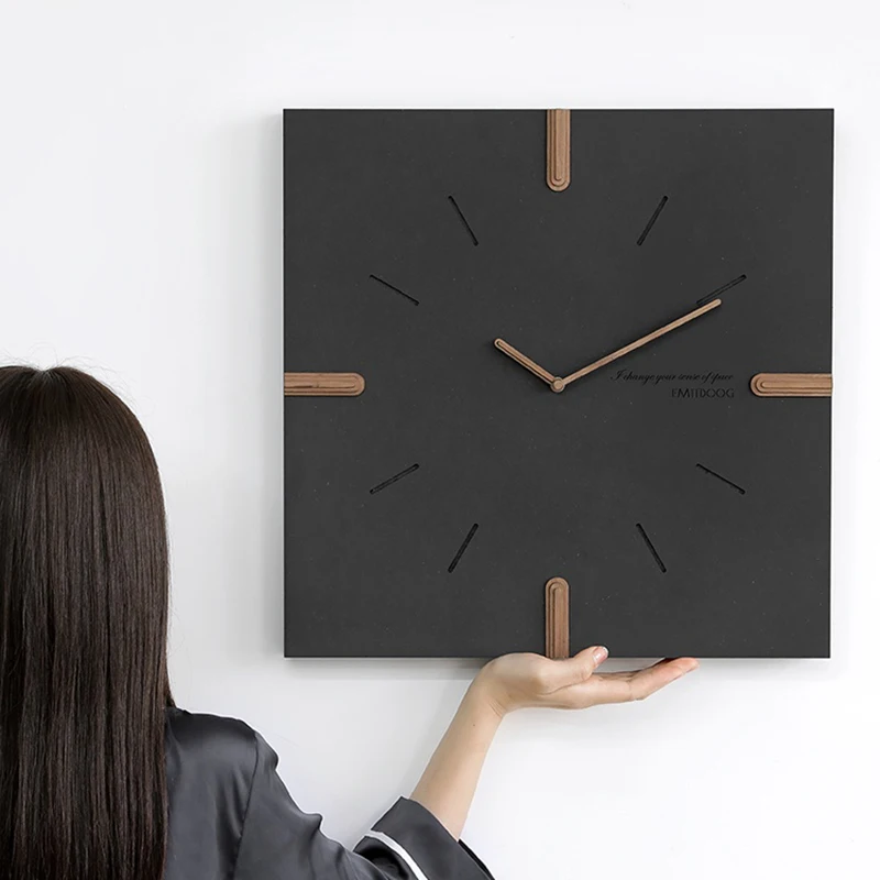 

Nordic Luxury Wall Clock Living Room Creative Modern Wood Clocks Wall House Art Large Silent Watch Home Decoration LQQ50YH