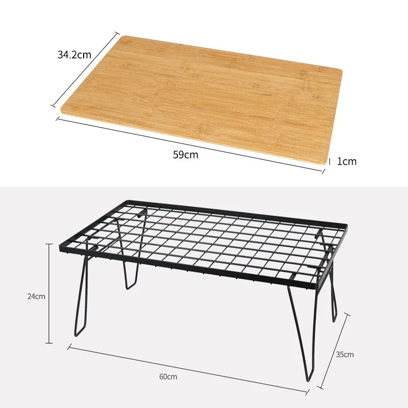 Складной бамбуковый походный стол с сетчатой поверхностью портативный уличный