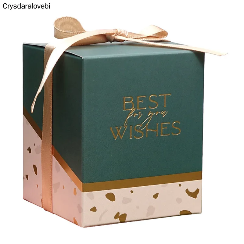 

100opcs High Quality Wedding Candy Box Baby Shower Gift Packing Bag Birthday Party Favor Decoration Supplies Best Wishes Boxes