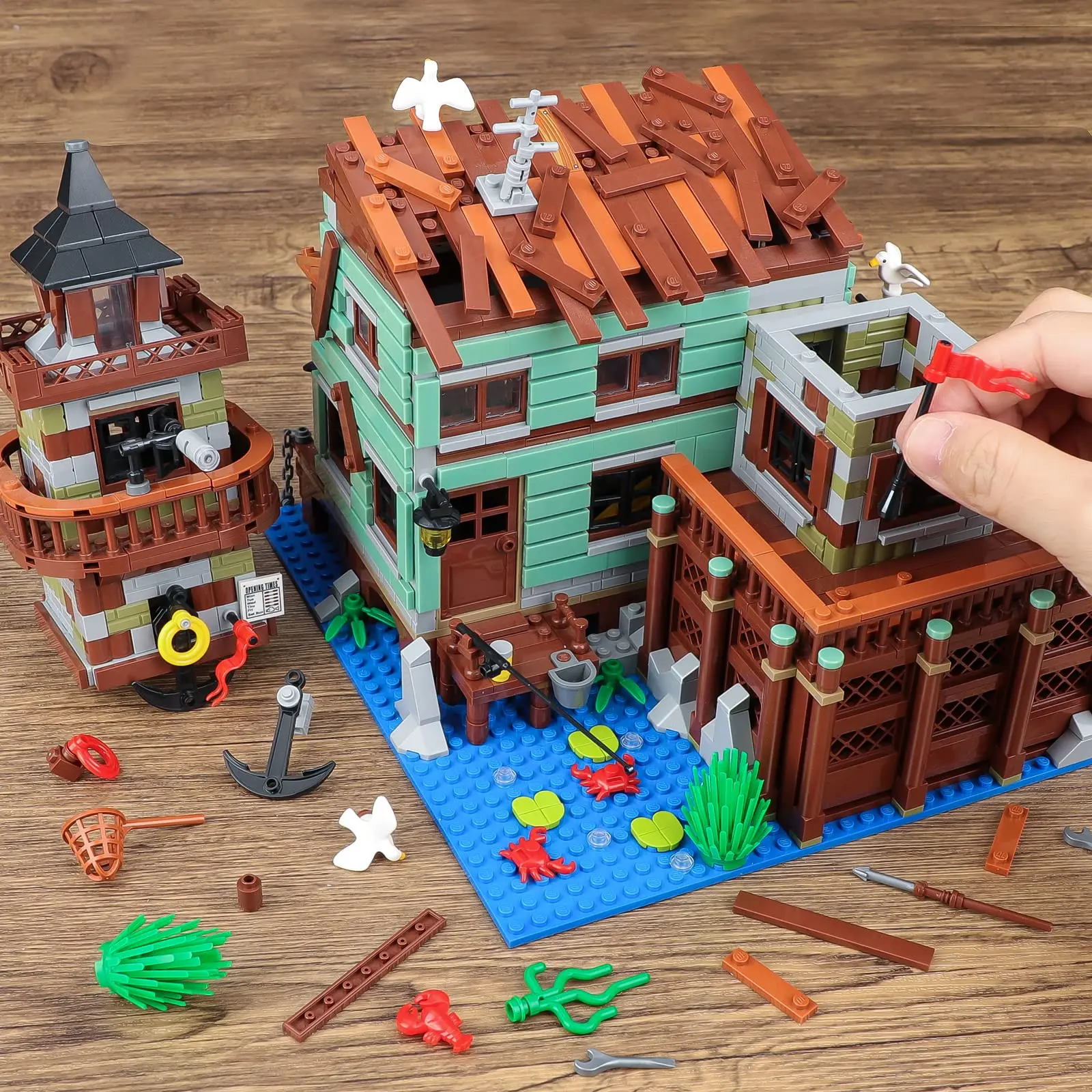 1881 шт. Детский конструктор Рыбалка