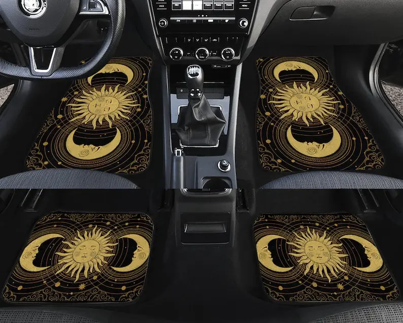 

Moon And Sun Mat, Rising Sign Car Mat, Celestial Car Mat, Moon Phase Car Mat, Personalized, Car Accessories, Car Lovers, Car Mat