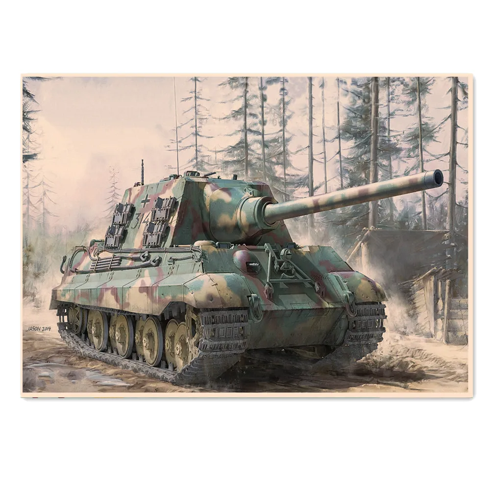 

WW II GER Wehrmacht tanks Retro Armoring Weapon War Military Poster Wall Stickers Vintage Kraft Wall Print Painting Home Decor