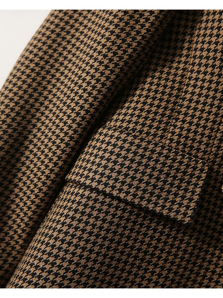 Xiaoxiaohan Pavilion осенне-зимний акцент флисовая верхняя одежда с узором гусиные лапки