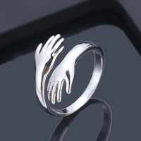 simple creative ring sweet glossy hands hug couple ring open ring
