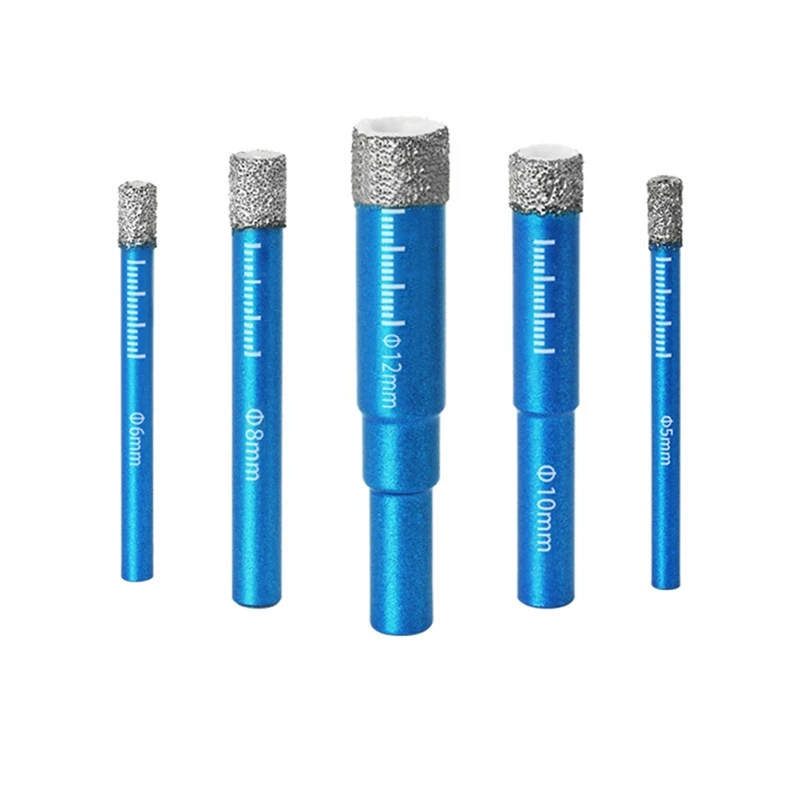 

Promotion! Multifunction Dry Diamond Drill Bits For Granite Vitrified Porcelain Glass Marble Brazing Drill 5-12Mm Accessories To