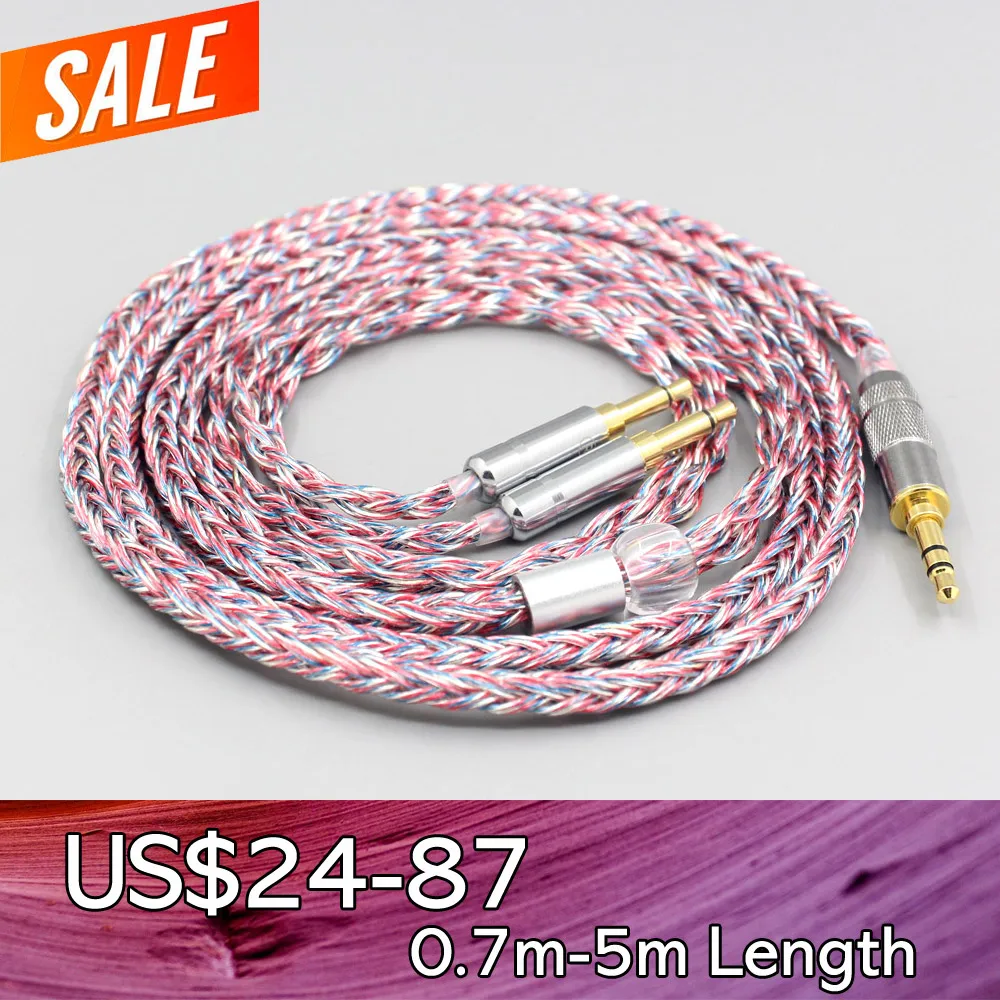 

LN007589 16 Core Silver OCC OFC Mixed Braided Cable For Final Audio D8000 AFDS D8000 pro Kennerton M12S Headphone