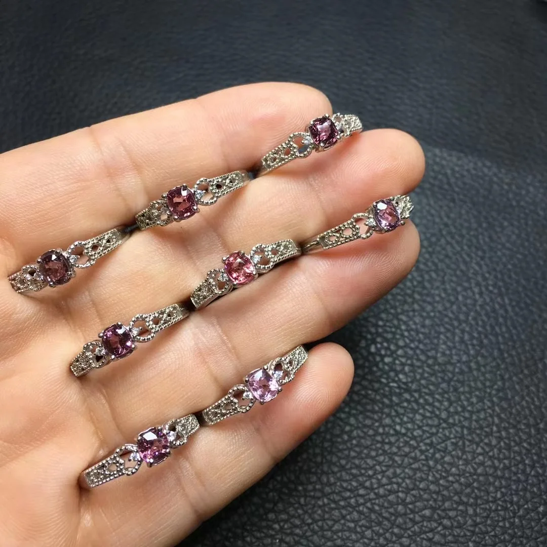 

1 Pc Fengbaowu Natural Colorful Spinel Ring Oval Faceted 925 Sterling Silver Crystal Healing Stone Fashion Jewelry Gift Women