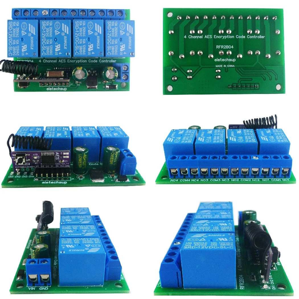 DC 12 В 4 кнопки AES шифрование 128 бит подвижный код 433M супергетеродинный пульт