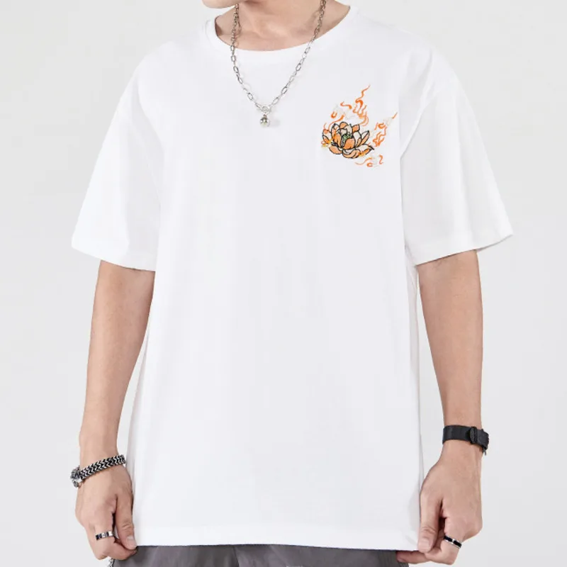 Тяжелая промышленная Вышивка футболка с рисунком кирина мужской трендовый