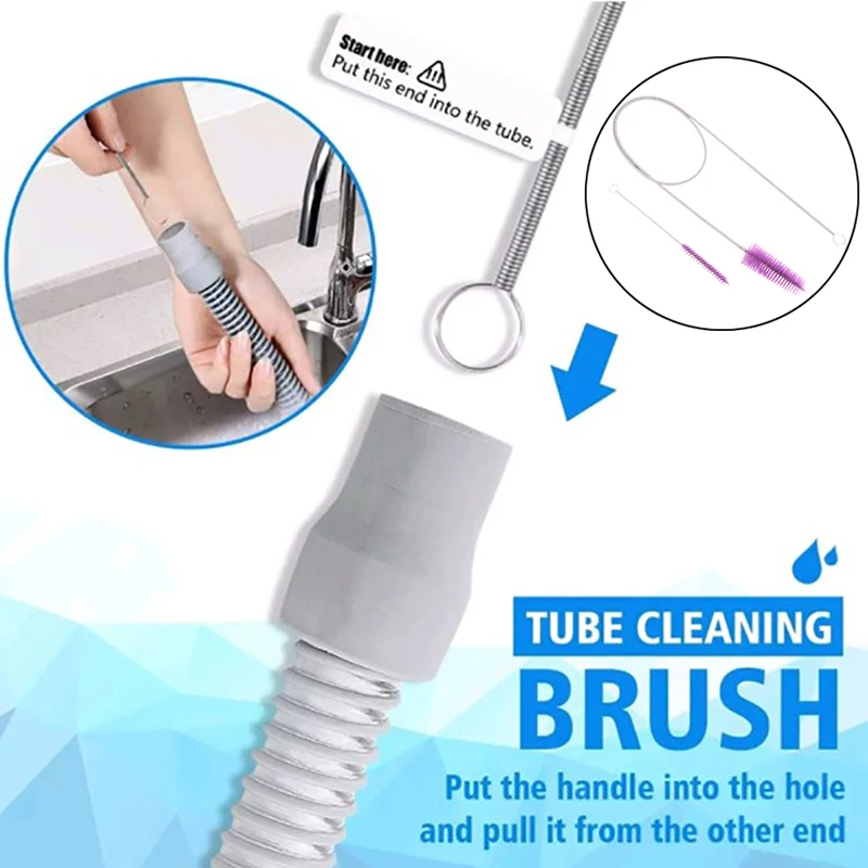 

Flexible Drain Brush Nylon Cleaner Elastic Hose Pipe CPAP Tube Cleaning Brush