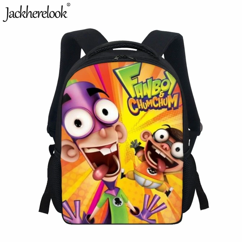 

Jackherelook Children's School Bag Fanboy Chum Chum Animation Cartoon Backpack Kindergarten Student Book Bags Kids Travel Bag