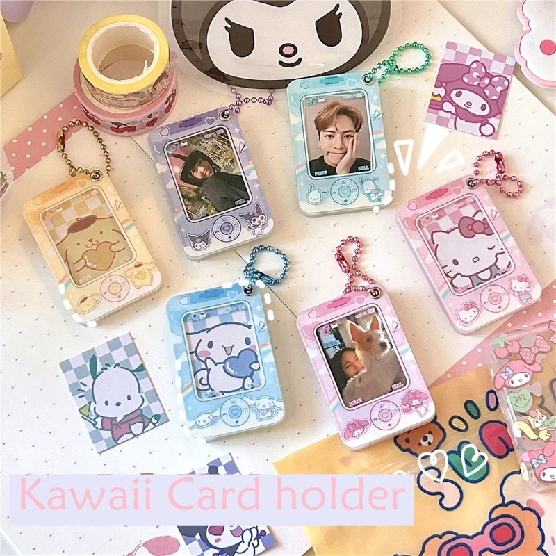 

Kawaii Cartoon Character Photo Frame Keychain Kpop Chasing Star Idol Photocard Acrylic Pendant Korean Stationery Gift