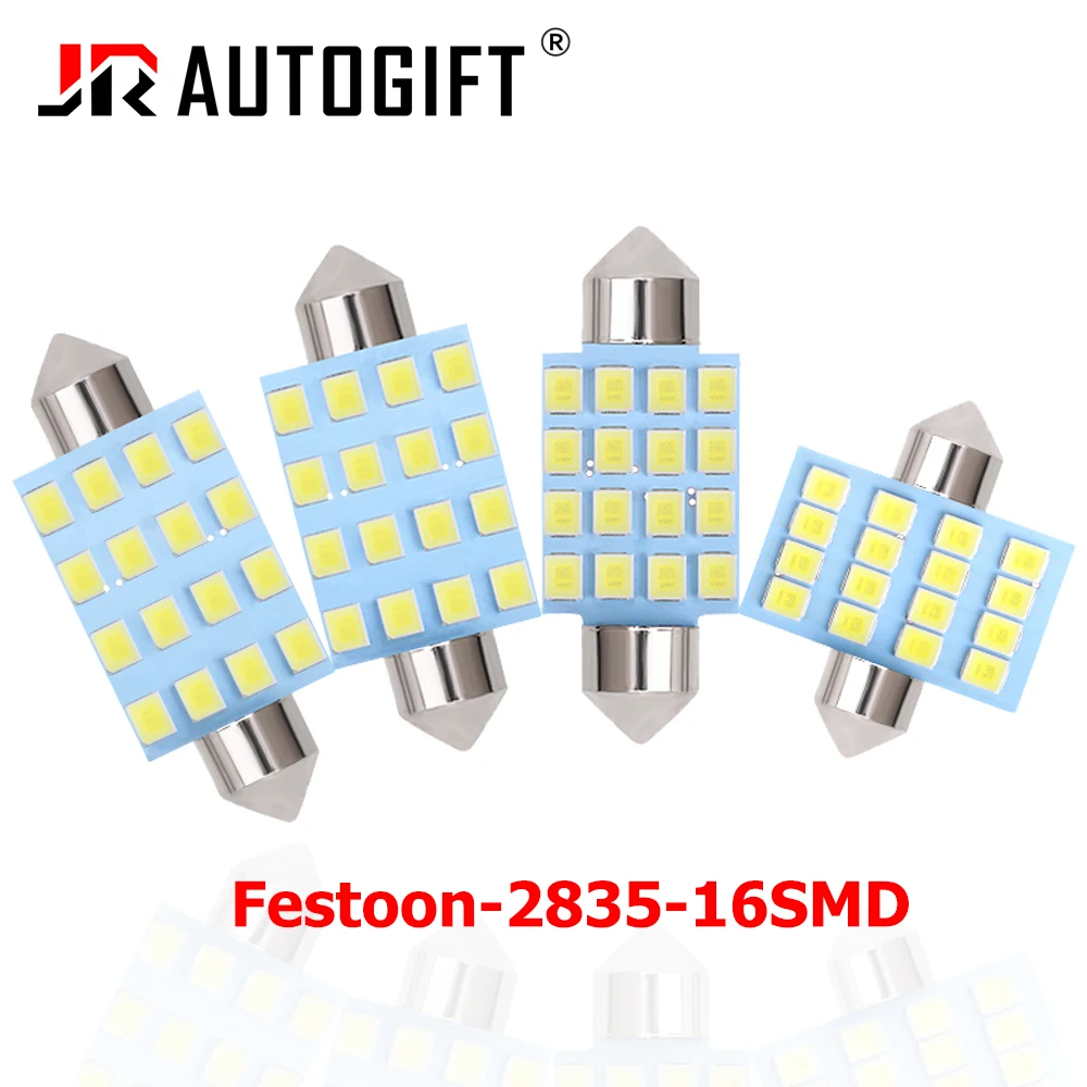 СВЕТОДИОДНАЯ Гирлянда 10x C5W C10W автомобильные лампы 2835 16 SMD 31/36/39/41 мм для