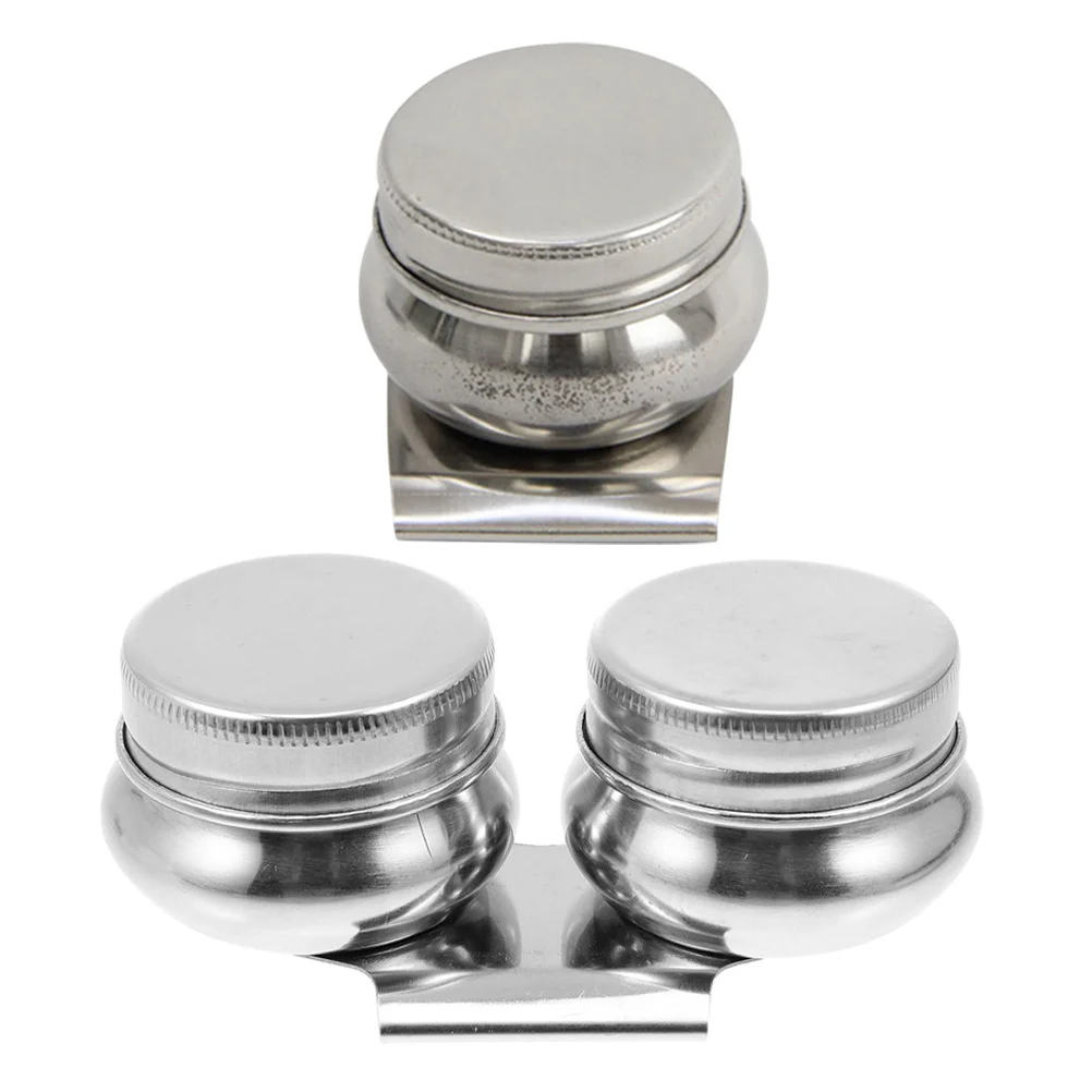 

2Pcs Stainless Steel Paint Pots Outdoor Painting Palettes Turpentine Dipping Jar