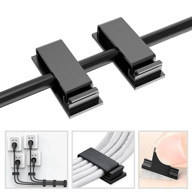 

Cable Organizer Clips Cable Management Desktop & Workstation ABS Wire Manager Cord Holder USB Charging Data Line Bobbin Winder