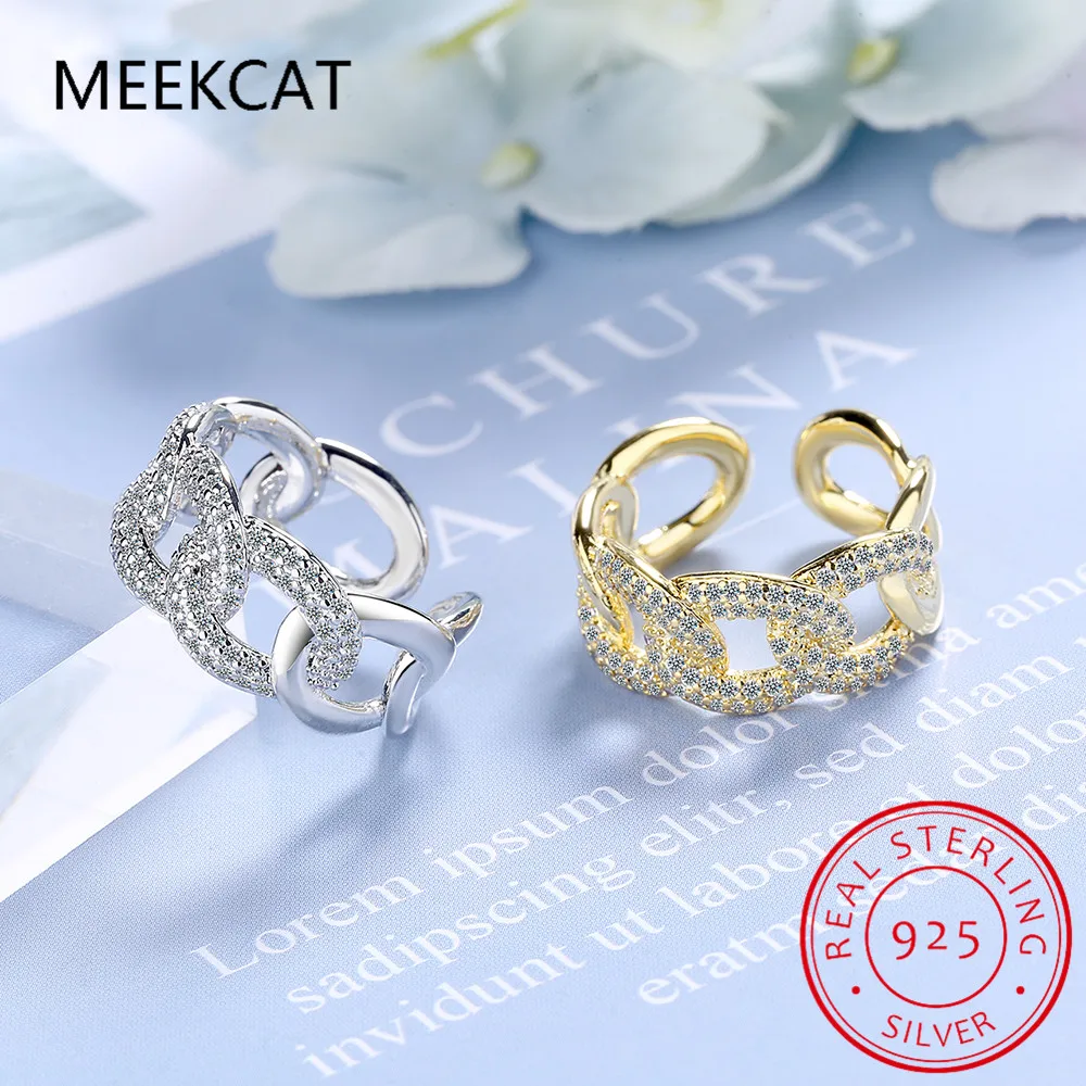 Роскошные кольца с муассанитом для мужчин и женщин двухрядная кубинская цепочка