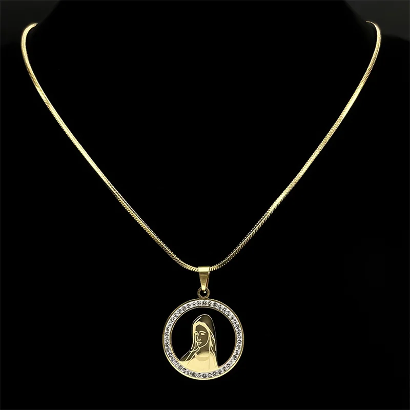 Женская цепочка с кулоном Дева Мария Гуадалупе ожерелье из нержавеющей стали
