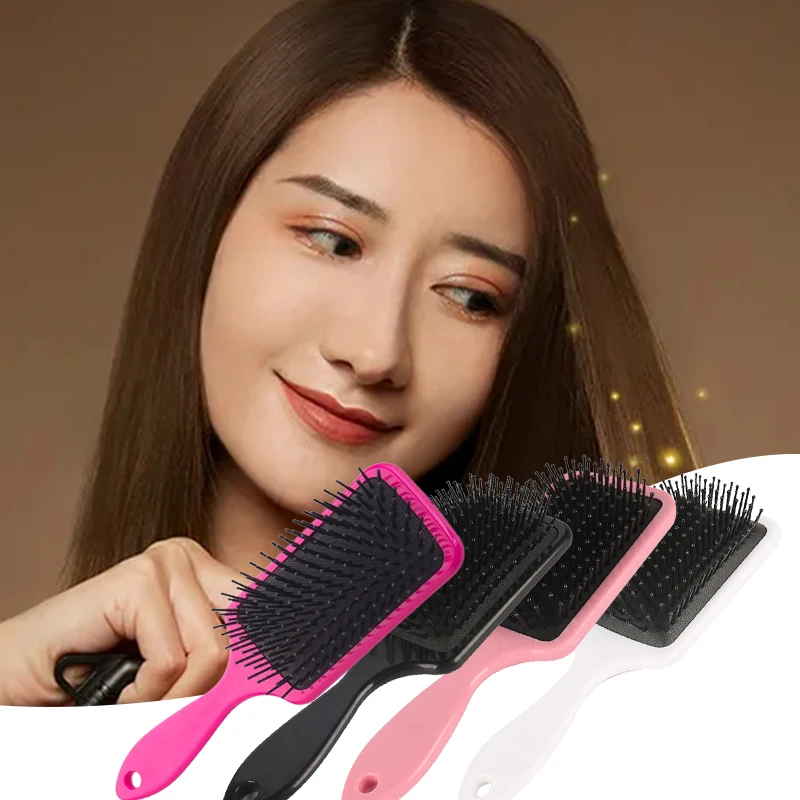 

2022 Paddle Styling Brush Air Bag Cushioned Massage Comb Detangler Hair Brush For Girls Kids All Hair Cushioned Beauty Makeup
