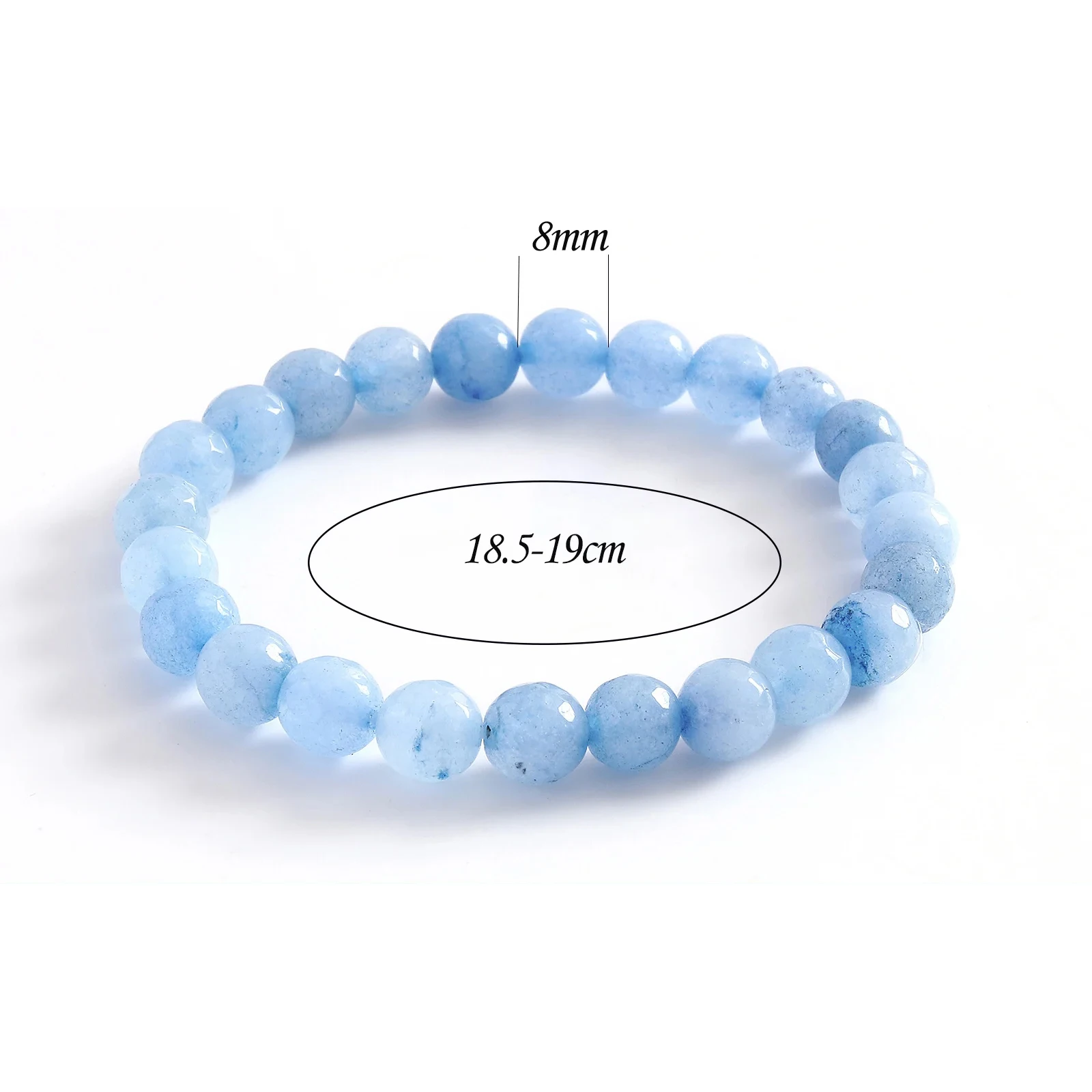 Браслет из бусин диаметром 8 мм с аметистом розовым кварцем