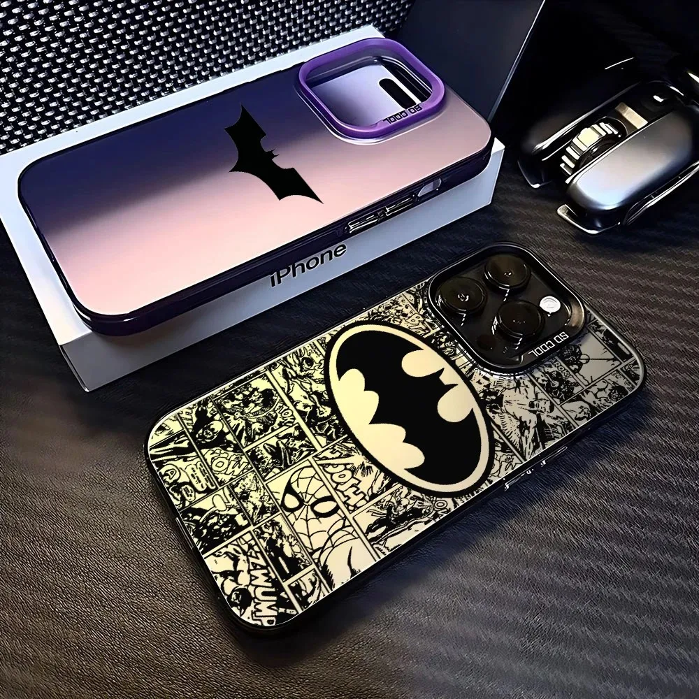 Фото Мультяшный чехол для телефона с Бэтменом для iPhone 17, 17e, 16e, 16, 15, 14, 13, 12, 11 mini, Pro, Max, X, XR, XSMAX, Air, Plus, противоударный, матовый, с защитой от падений №4