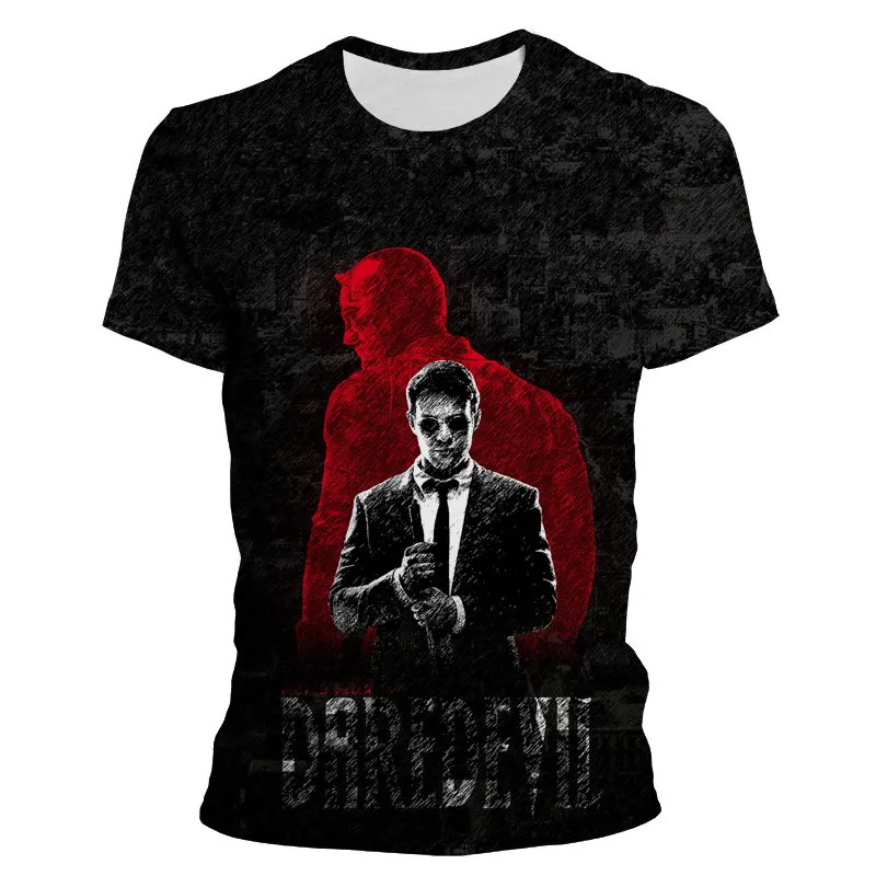 

Streetwear Men Clothing Marvel Daredevil 3D Print Cool Women Oversized T-shirts Summer Short Sleeve Casual Male T Shirt Tee Tops