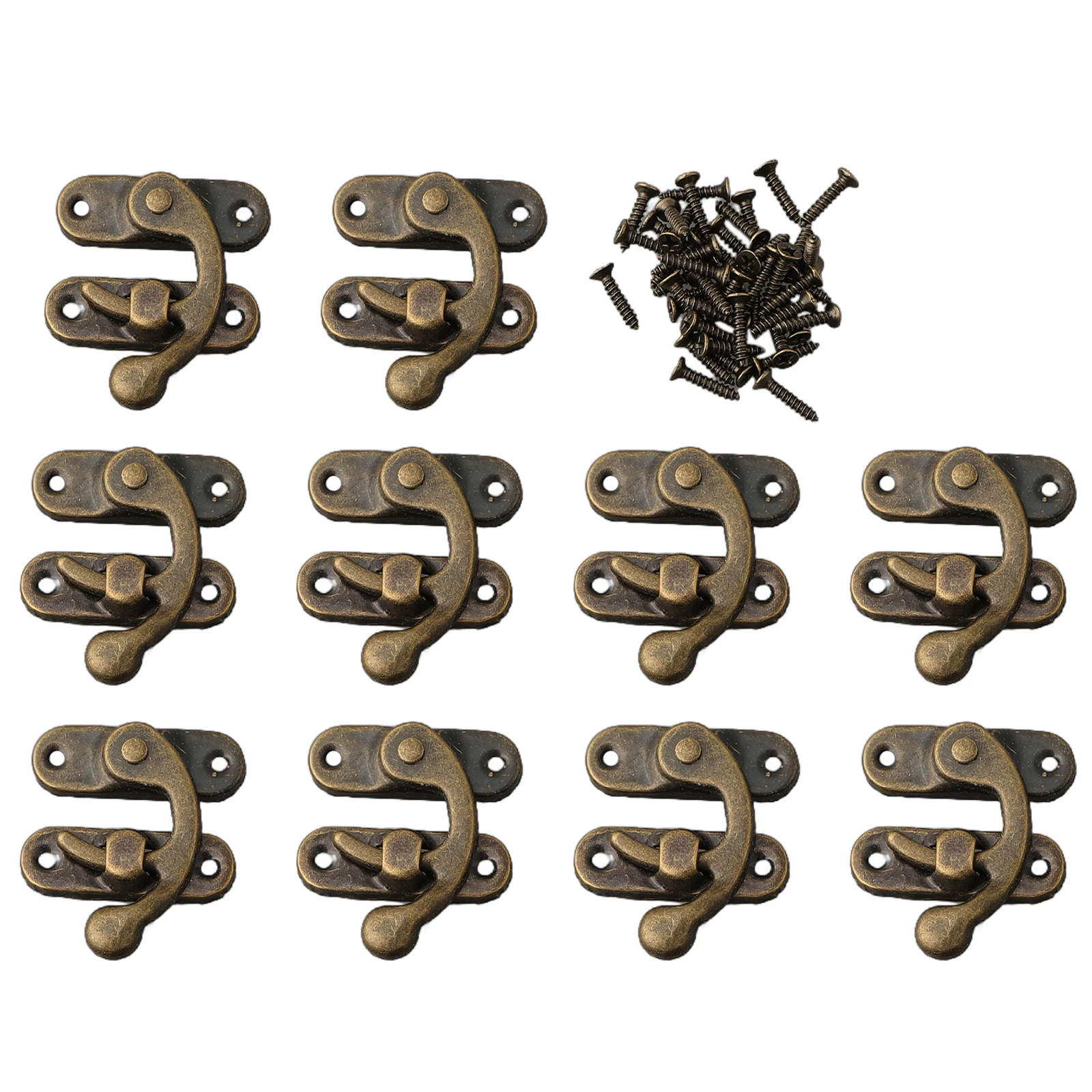 Metal Vintage Trava Fechos Ferrolho Cadeado Com Parafusos Móveis Caixa De Madeira Couro Saco Hardware Bloqueio Decorativo
