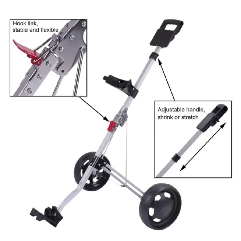 Push Cart Collapsible Golf Trolley Push Pull Golf Cart(59