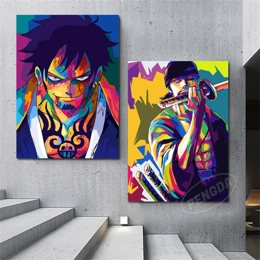 Измельчитель HD печать Аниме Холст One Piece Wall Sanji художественная живопись Trafalgar ·