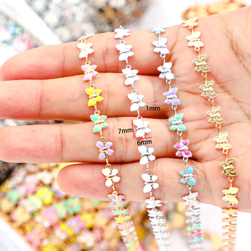 Эмалированная медная и железная цепочка в виде бабочки 1 м/полоска для