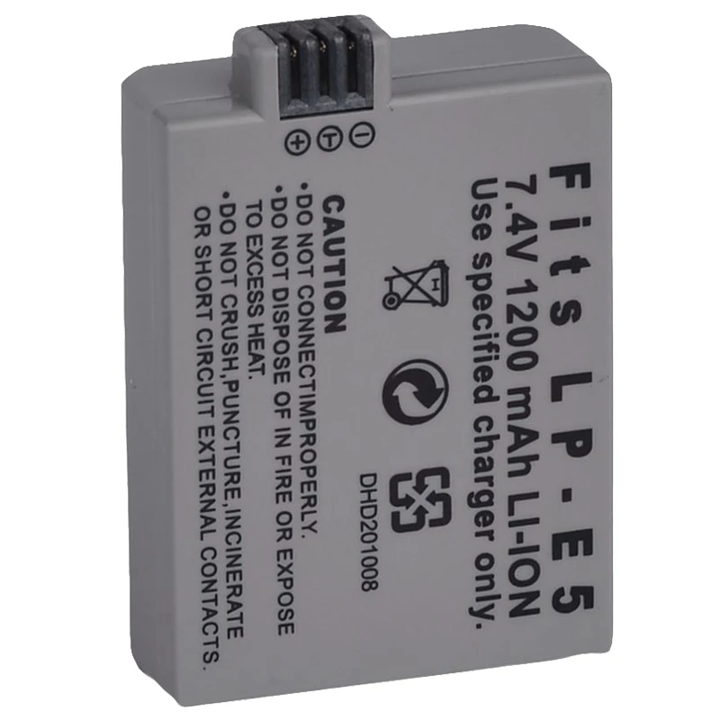 

1x 1200mAh LP-E5 LPE5 Battery For Canon Rebel Xs Xsi T1i 450D 1000D Kiss F Gray