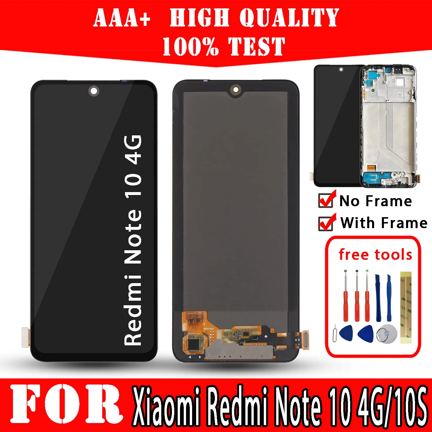 lcd for xiaomi redmi note 10 4g 10s display premium quality touch screen replacement m2101k7ai m2101k7ag repair phone free tools free global shipping
