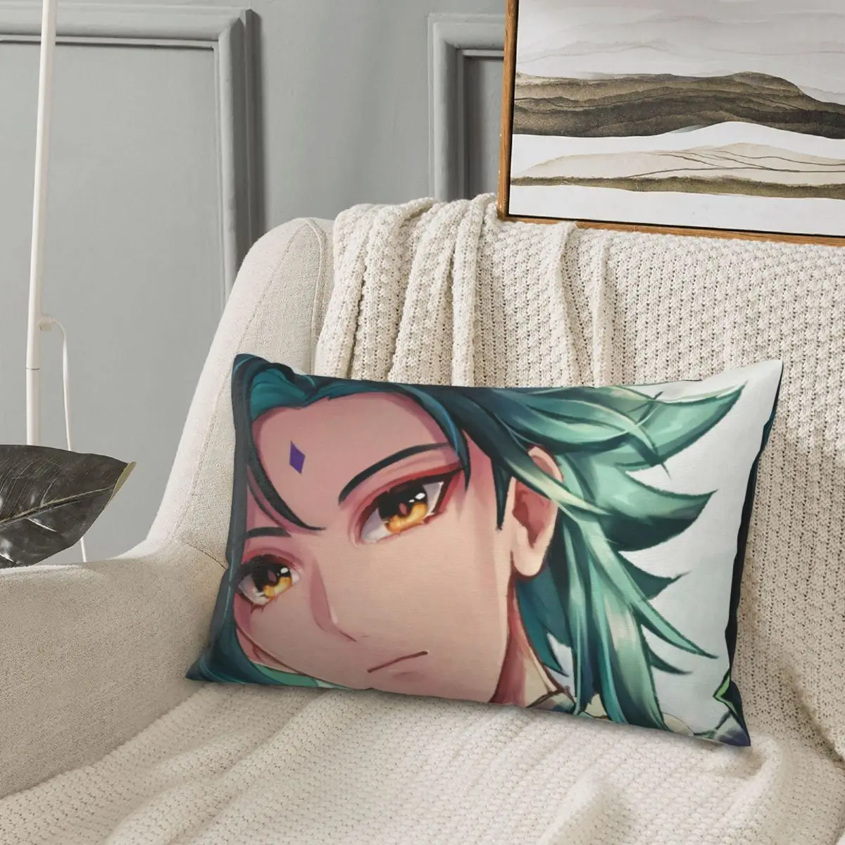 

Xiao Genshin Impact Pillowcase Personalized No Pilling Throw pillow case for Sofa Room Decorative Cushion Cover