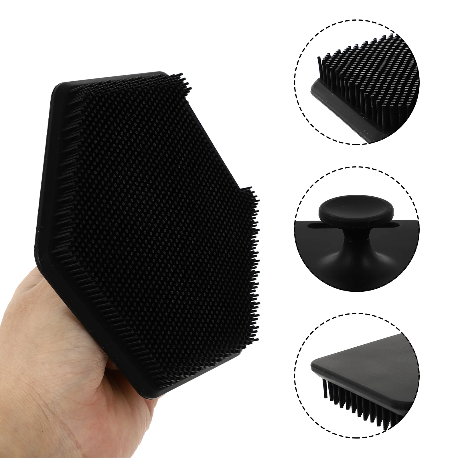 

Silicone Bath Brush Scrubber Body Handheld Sponge Head Shampoo Practical Exfoliating Hairbrush