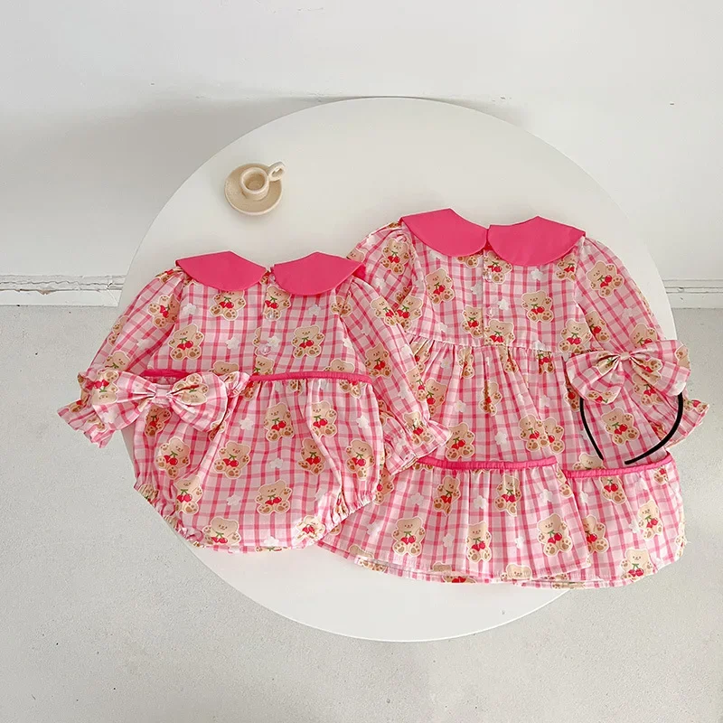 Весенне-осеннее милое боди с длинными рукавами и воротником Питер Пэн для