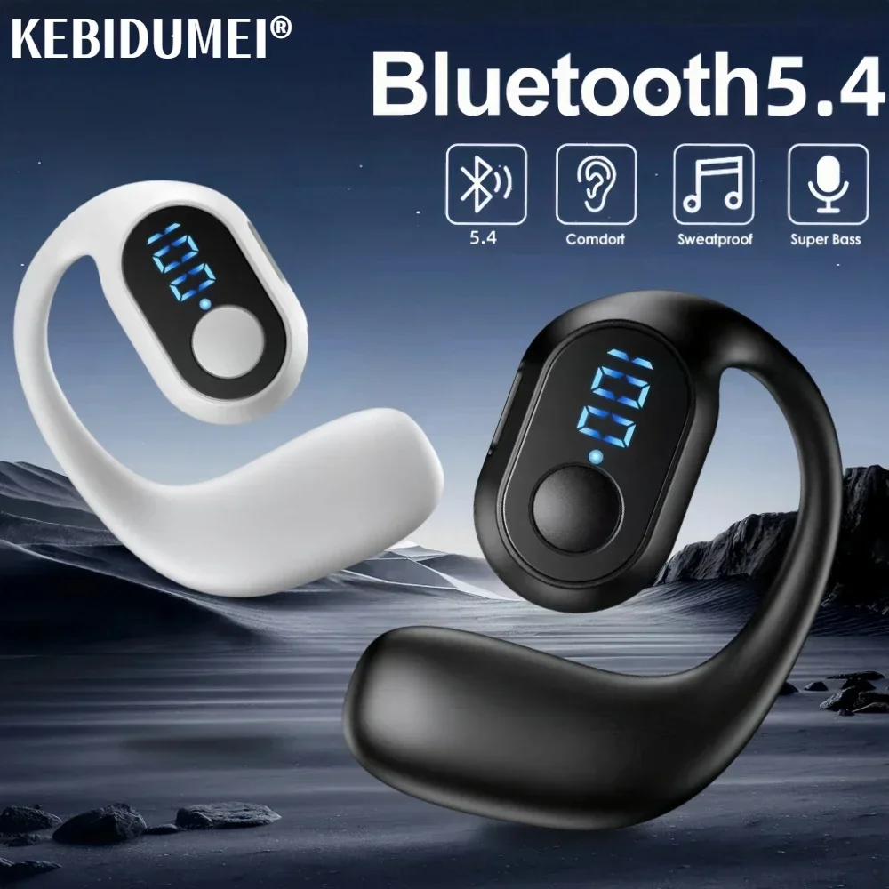 Легкие беспроводные наушники Bluetooth 5.4 с костной проводимостью ушной крючок