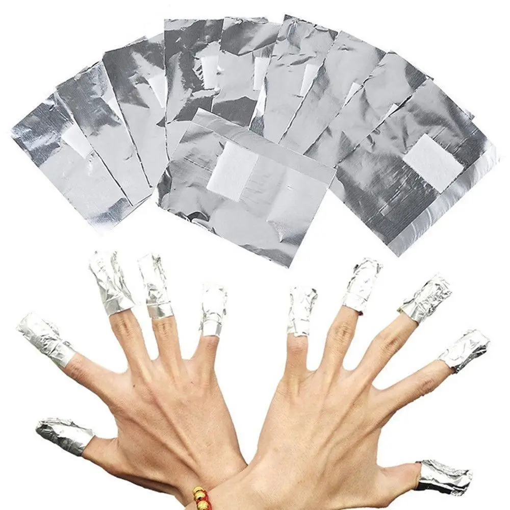 

New With Acetone Contains Cotton Soak Off Acrylic Nail Polish Removal Aluminium Foil Tools Remover Wraps Nail Art Wipes