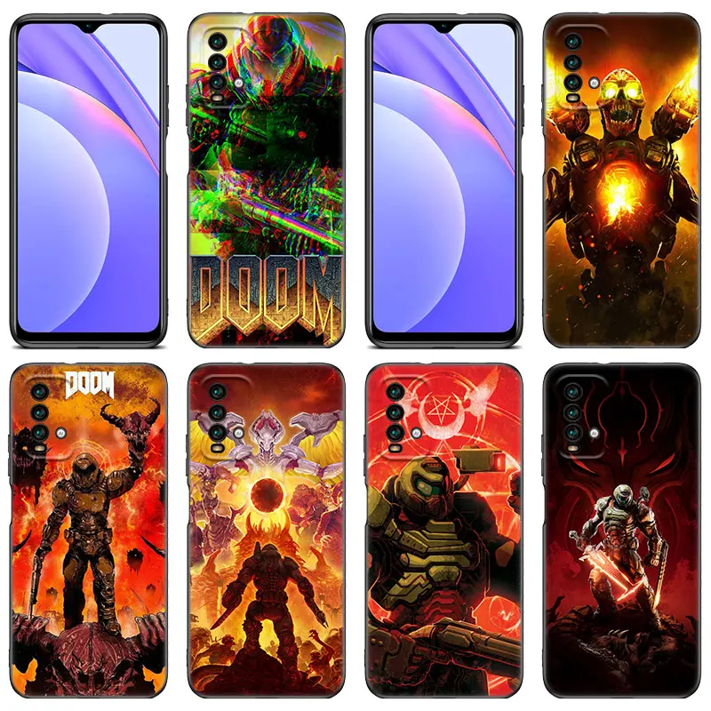 Doom Game ETERNAL Black Phone Case For Xiaomi Mi POCO X5 X4 X3 NFC F4 F3 GT 5G C50 C55 C40 F1 M5 M5S M4 M3 F2 Pro 5G Cover