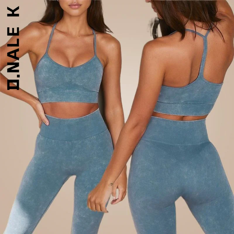 

D.Nale K Seamless Yoga Set Workout Clothes Gym Clothing High Waist Seamless Leggings Women Sportswear Sport Suit Two Piece Set