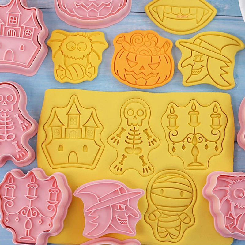 Вырубные формочки для печенья Хэллоуина "Привидение", "Череп" и "Замок"; пресс-штамп для декорирования тортов и формы для выдавливания; инструменты для украшения тортов; товары для вечеринок.