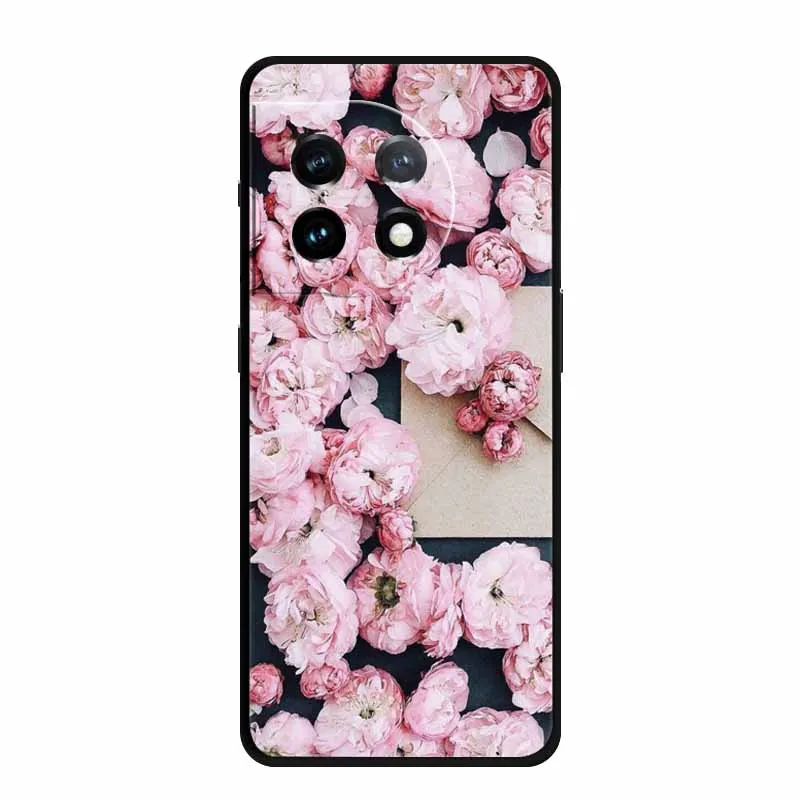 Мягкий силиконовый защитный чехол для телефона из ТПУ с цветочным рисунком OnePlus 11