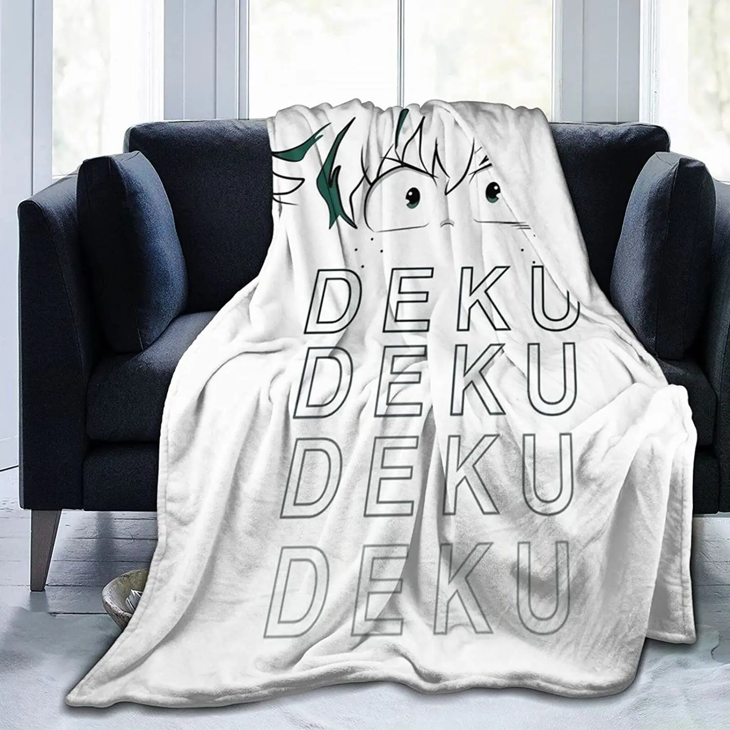 

Deku Graphic Soft Flannel Blanket Lightweight Fleece Blanket Air Conditioner is Suitable for Bedroom Living Room Sofa