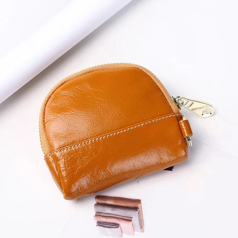 

First Layer Leather Clutch Bag Women's Multifunctional Coin Purse Creative Zipper Key Storage Bag Leather Mini Clutch Bag