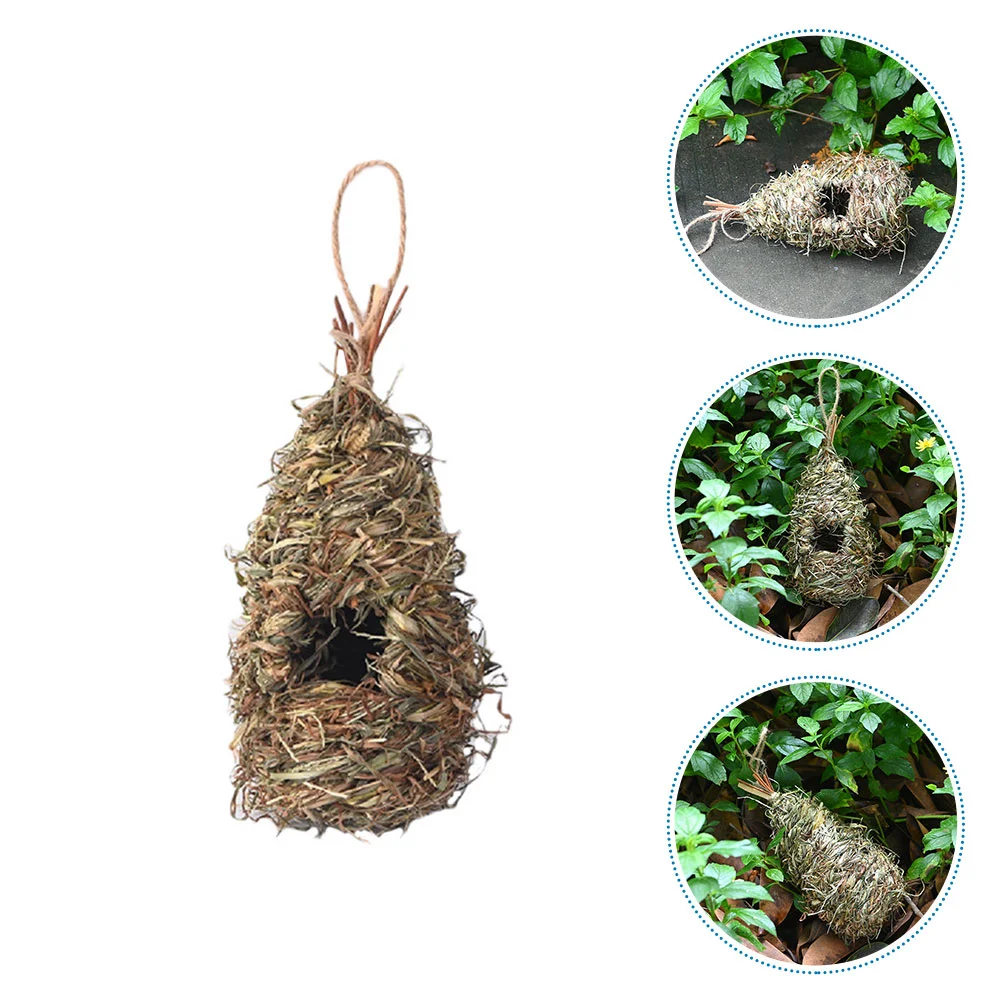 

Handmade Straw Bird Nest Decorative Birdhouse Birds Adorn Gardening Woven Ornament