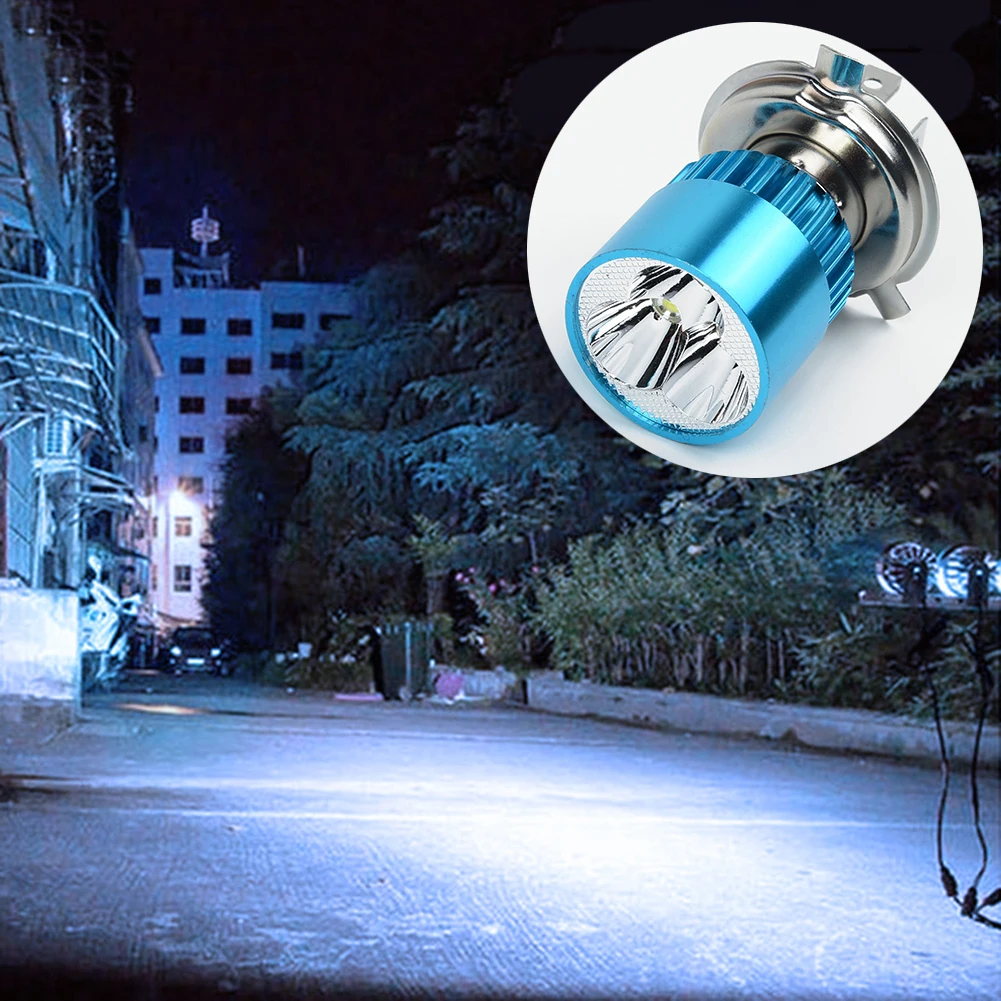 

LED Motorcycle Headlight DC12-85V H4 3LED High Brightness Moto Led Bulbs Hi/Lo Scooter Lamp ATV Motorbike Fog Light