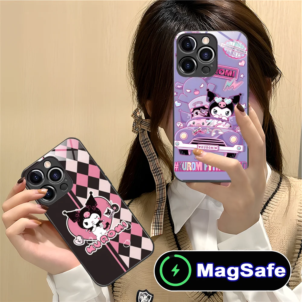 Mobile K-Kuromis Phone Case for iPhone 16 15 14 13 12 11 Pro Max Plus Mini MagSafe Wireless Charging Glass Smartphone Cellphones