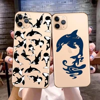 luxury killer whale phone cover for iphone 11 12 13 pro max x xr xs max 6 6s 7 8 plus 12 13 mini se clear soft silicone tpu case