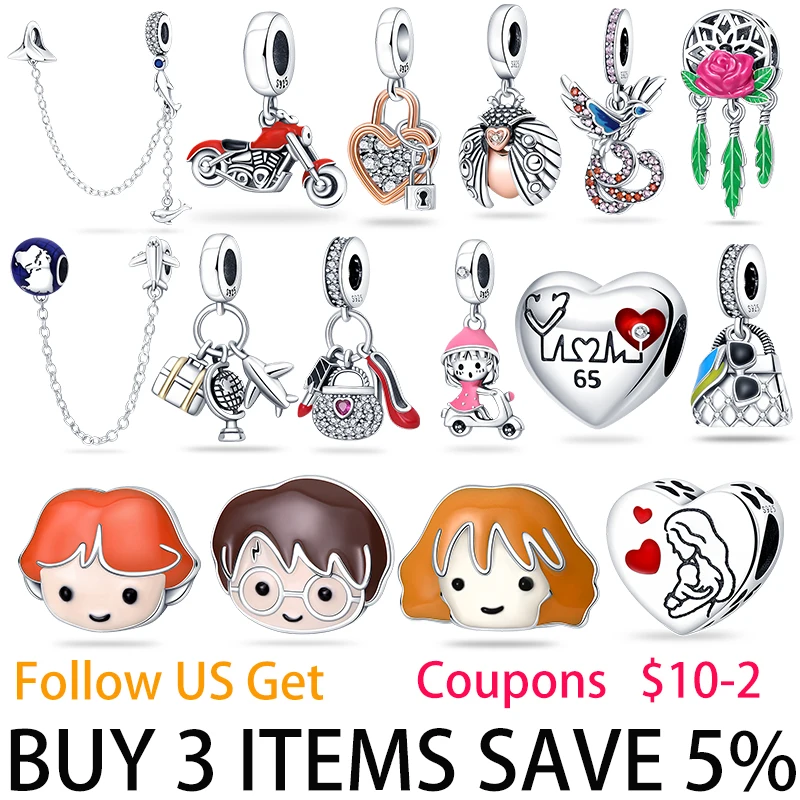 

2022 Newest Safety Chain Family Mother Daughter Travel Beads Fit 3mm Bracelet Original Charm Wolf Plata Charm 100% 925 Silver